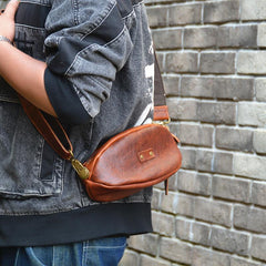 Leather Sling Bag Men's American Football Brown Sling Backpack Unique Sling Crossbody Pack For Men