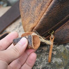 Leather Sling Bag Men's American Football Brown Sling Backpack Unique Sling Crossbody Pack For Men