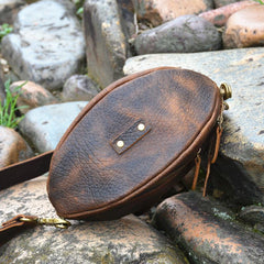 Leather Sling Bag Men's American Football Brown Sling Backpack Unique Sling Crossbody Pack For Men