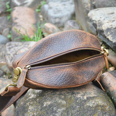 Leather Sling Bag Men's American Football Brown Sling Backpack Unique Sling Crossbody Pack For Men