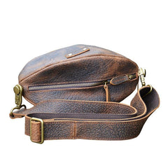 Leather Sling Bag Men's American Football Brown Sling Backpack Unique Sling Crossbody Pack For Men