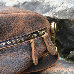 Leather Sling Bag Men's American Football Brown Sling Backpack Unique Sling Crossbody Pack For Men