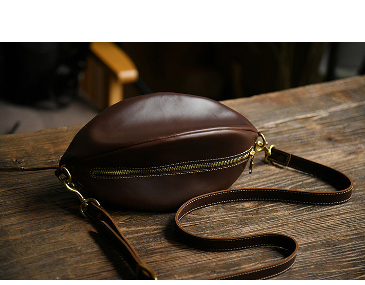 Cool Leather Men's American Football Sling Bag Sling Backpacks Unique