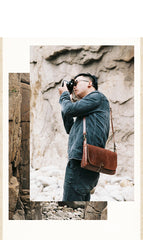 Cool Leather Mens Small Side Bag Leather Courier Bags Messenger Bags Side Bag for Men - iwalletsmen
