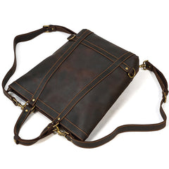 Cool Men's Leather Backpack Coffee Leather Tote Bag Convertible Backpacks Tote Handbag For Men
