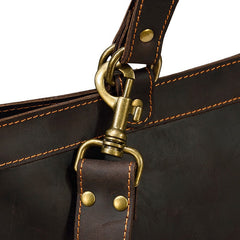 Cool Men's Leather Backpack Coffee Leather Tote Bag Convertible Backpacks Tote Handbag For Men