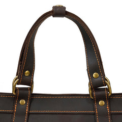 Cool Men's Leather Backpack Coffee Leather Tote Bag Convertible Backpacks Tote Handbag For Men