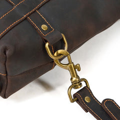 Cool Men's Leather Backpack Coffee Leather Tote Bag Convertible Backpacks Tote Handbag For Men