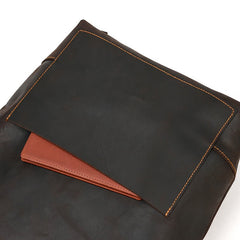Cool Men's Leather Backpack Coffee Leather Tote Bag Convertible Backpacks Tote Handbag For Men