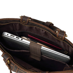 Cool Men's Leather Backpack Coffee Leather Tote Bag Convertible Backpacks Tote Handbag For Men