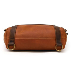 Cool Men's Leather Backpack Coffee Leather Tote Bag Convertible Backpacks Tote Handbag For Men