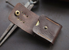 Cool Texas Star Black Leather Mens Zippo Lighter Cases Standard Zippo Lighter Holder Belt Loop For Men - iwalletsmen