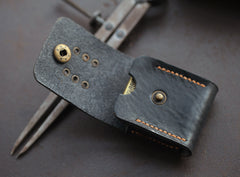 Cool Texas Star Black Leather Mens Zippo Lighter Cases Standard Zippo Lighter Holder Belt Loop For Men - iwalletsmen