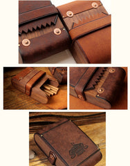 Cool Wooden Leather Mens 20pcs Cigarette Cases With Belt Loop Best Cigarettes Holder Box for Men