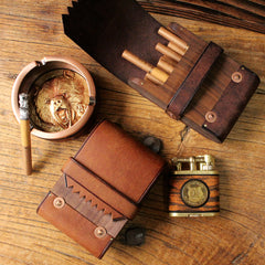 Cool Wooden Leather Mens 20pcs Cigarette Cases With Belt Loop Best Cigarette Holder Box for Men