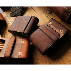 Cool Wooden Leather Mens 20pcs Cigarette Cases With Belt Loop Best Cigarettes Holder Box for Men