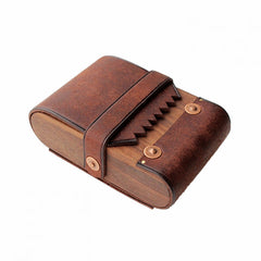 Cool Wooden Leather Mens 20pcs Cigarette Cases With Belt Loop Best Cigarettes Holder Box for Men