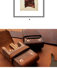 Cool Wooden Leather Mens 20pcs Cigarette Cases With Belt Loop Best Cigarettes Holder Box for Men