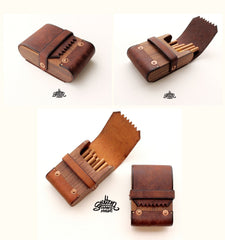 Cool Wooden Leather Mens 20pcs Cigarette Cases With Belt Loop Best Cigarettes Holder Box for Men