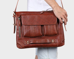 Cool 3-in-1 Brown Leather Mens Backpack Side Bag Laptop Handbag Backpack for Men - iwalletsmen