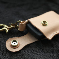 Cool Beige Keychain Leather Mens Zippo Lighter Cases With Belt Clip Lighter Holders For Men - iwalletsmen