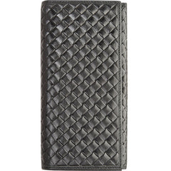 Cool Black Braided Leather Mens Long Wallet Long Wallet for Men - iwalletsmen