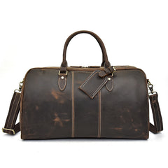 Cool Leather Men Large Brown Overnight Bag Travel Bag Weekender Bag For Men - iwalletsmen