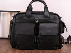 Cool Black Leather Men Large Overnight Bag Travel Bags Weekender Bags For Men - iwalletsmen