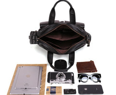Cool Black Leather Men Large Overnight Bag Travel Bags Weekender Bags For Men - iwalletsmen