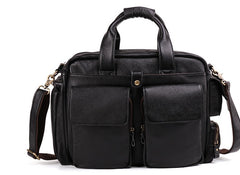 Cool Black Leather Men Large Overnight Bag Travel Bags Weekender Bags For Men - iwalletsmen