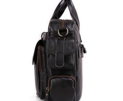 Cool Black Leather Men Large Overnight Bag Travel Bags Weekender Bags For Men - iwalletsmen