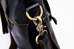 Cool Black Leather Mens Briefcase 13inch Work Bag Business Bag For Men - iwalletsmen