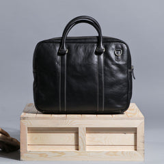 Cool Black Leather Mens Briefcase Work Bag Laptop Bag Business Bag for Men - iwalletsmen