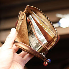 Cool Black Leather Mens Charcoal Key Wallet Coin Purse Front Pocket Wallets For Men - iwalletsmen