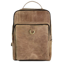 Cool Camel Leather Mens Travel Black Backpack Work 14 inches Brown Work Backpack For Men - iwalletsmen