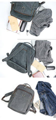 Cool Camel Leather Mens Travel Black Backpack Work 14 inches Brown Work Backpack For Men - iwalletsmen