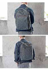 Cool Camel Leather Mens Travel Black Backpack Work 14 inches Brown Work Backpack For Men - iwalletsmen