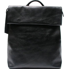 Cool Black Mens Leather Backpack Travel Backpacks Laptop Backpack for men - iwalletsmen