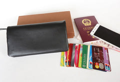 Cool Black Mens Leather Bifold Long Wallet Phone Soft Leather Long Wallet for Men - iwalletsmen