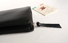 Cool Black Mens Leather Bifold Long Wallet Phone Soft Leather Long Wallet for Men - iwalletsmen