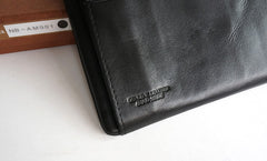 Cool Black Mens Leather Bifold Long Wallet Phone Soft Leather Long Wallet for Men - iwalletsmen