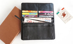 Cool Black Mens Leather Bifold Long Wallet Phone Soft Leather Long Wallet for Men - iwalletsmen