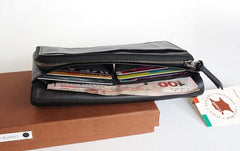 Cool Black Mens Leather Bifold Long Wallet Phone Soft Leather Long Wallet for Men - iwalletsmen