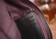 Cool Black Mens Leather One Shoulder Backpack Chest Bag Sling Bag Sling Crossbody Bag For Men - iwalletsmen