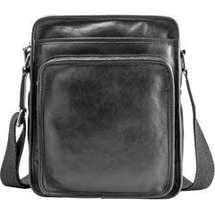Cool Black Small Leather Mens Shoulder Bags Messengers Bag for Men - iwalletsmen