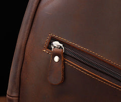 Cool Vintage Brown Leather Chest Bag Sling Bag Sling Crossbody Bag For Men - iwalletsmen