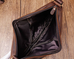 Cool Vintage Brown Leather Chest Bag Sling Bag Sling Crossbody Bag For Men - iwalletsmen