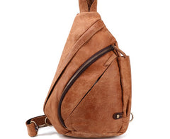 Cool Camel Black Leather Chest Bags Sling Bag Sling Crossbody Bag For Men - iwalletsmen