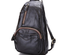 Cool Black and Brown Mens Leather Chest Bag Sling Bag Sling Crossbody Bag For Men - iwalletsmen