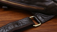 Cool Black and Brown Mens Leather Chest Bag Sling Bag Sling Crossbody Bag For Men - iwalletsmen